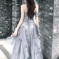 Gorgeous Ball Gown One Shoulder Chiffon Ruffles Sequin Without Sleeves Long Prom Dress, Evening Dress C6524