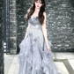 Gorgeous Ball Gown One Shoulder Chiffon Ruffles Sequin Without Sleeves Long Prom Dress, Evening Dress C6524
