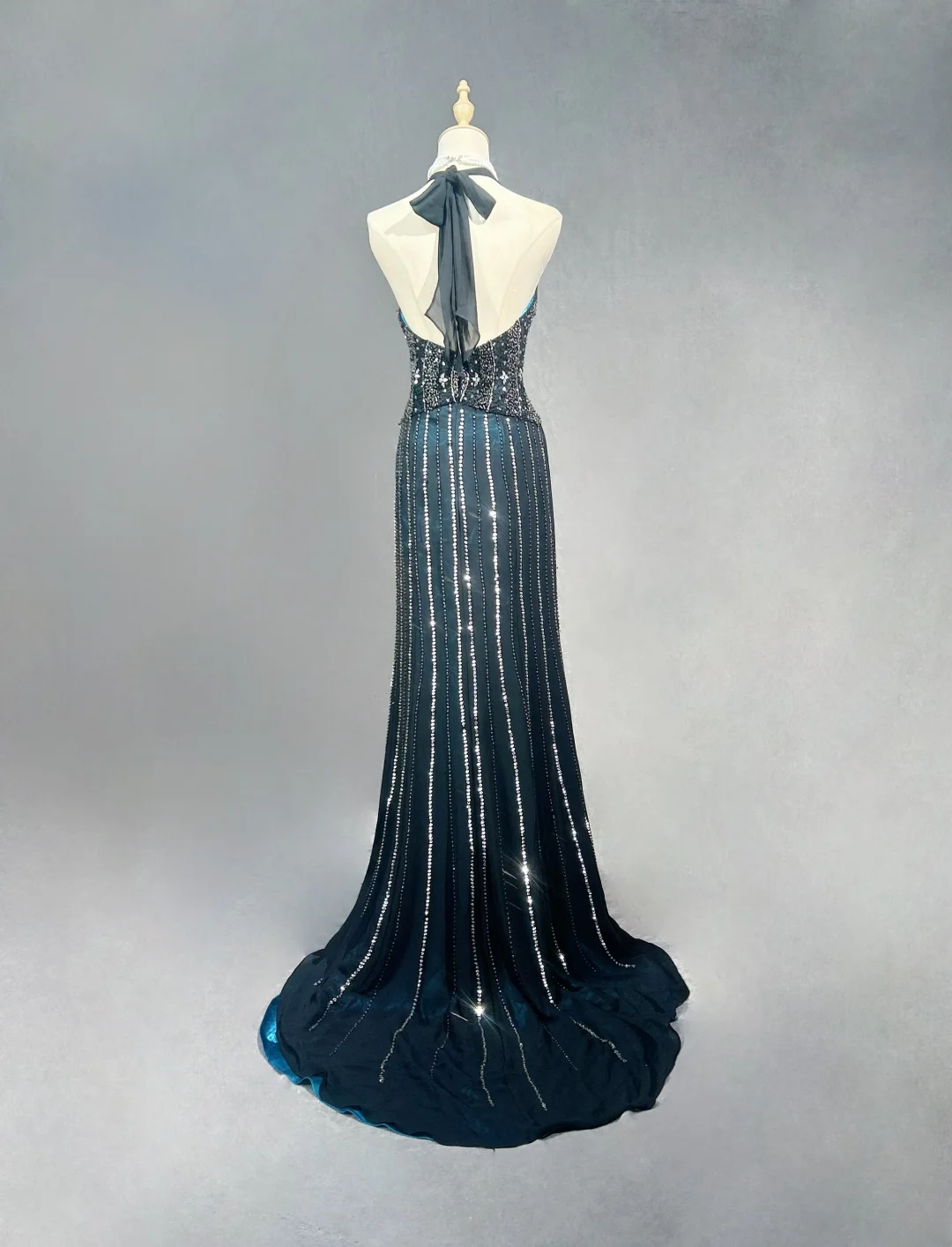 Gorgeous Mermaid Halter Sequin Beaded Without Sleeves Long Prom Dress, Evening Dress C6540