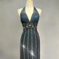 Gorgeous Mermaid Halter Sequin Beaded Without Sleeves Long Prom Dress, Evening Dress C6540
