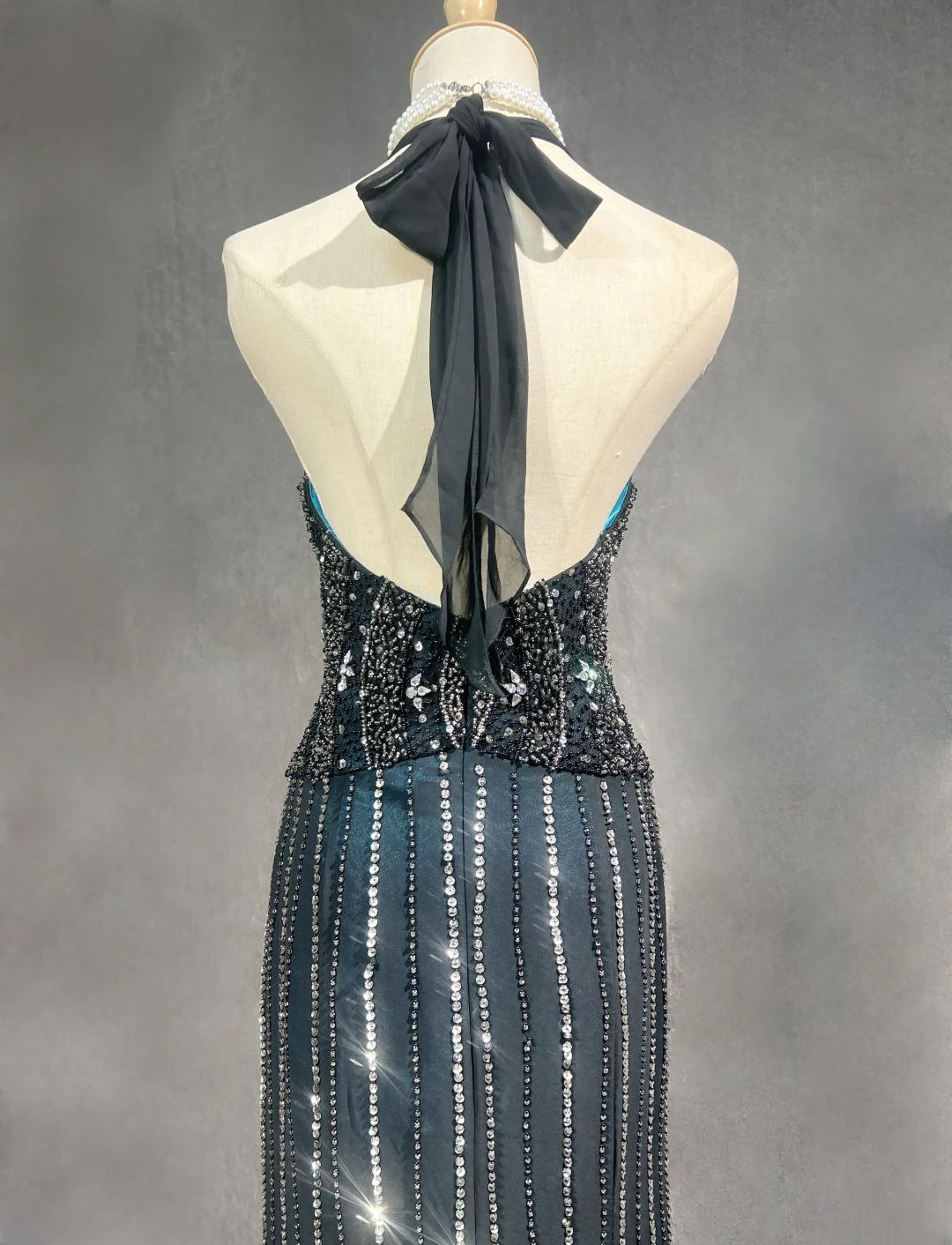 Gorgeous Mermaid Halter Sequin Beaded Without Sleeves Long Prom Dress, Evening Dress C6540