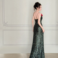 Charming Mermaid Halter Sequin Slit Without Sleeves Long Prom Dress, Evening Dress C6546