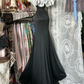 Elegant Mermaid Ruffle Neck Satin Without Sleeves Long Prom Dress, Evening Dress C6550