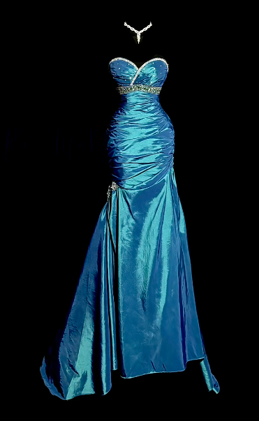 Retro Mermaid Sweetheart Satin Beaded Without Sleeves Long Prom Dress, Evening Dress C6598