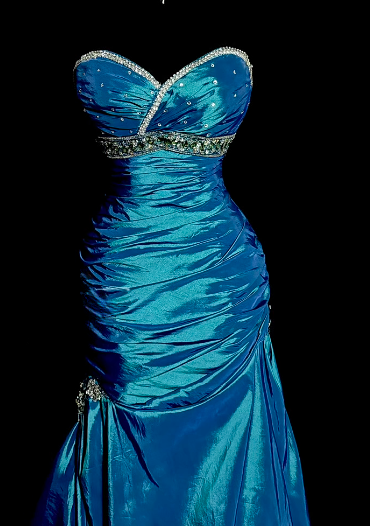 Retro Mermaid Sweetheart Satin Beaded Without Sleeves Long Prom Dress, Evening Dress C6598