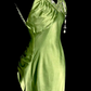 Sexy Green Mermaid V Neck Satin Backless Without Sleeves Long Prom Dress, Evening Dress C6602