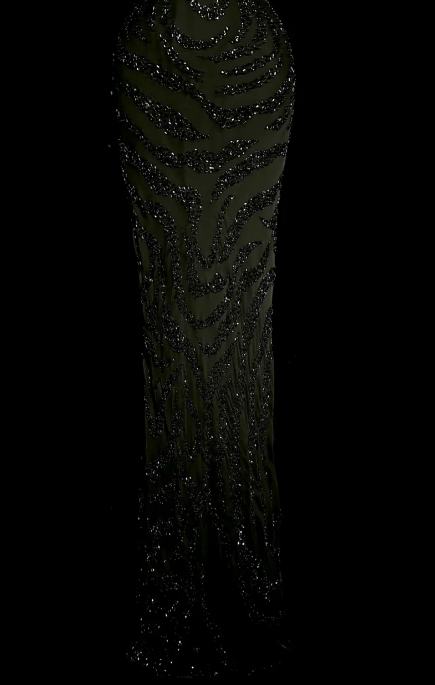 Formal Shiny Mermaid Satin Sequin Beaded Without Sleeves Long Prom Dress, Evening Dress C6605