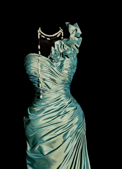 Classy Mermaid One Shoulder Pleated Satin Without Sleeves Long Prom Dress, Evening Dress C6606