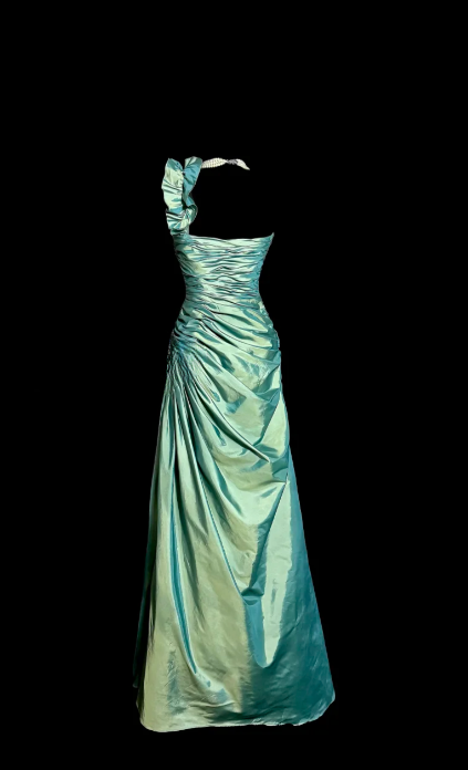 Classy Mermaid One Shoulder Pleated Satin Without Sleeves Long Prom Dress, Evening Dress C6606