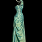 Classy Mermaid One Shoulder Pleated Satin Without Sleeves Long Prom Dress, Evening Dress C6606