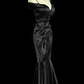 Formal Black Spaghetti Straps Mermaid Satin Without Sleeves Long Prom Dress, Evening Dress C6611