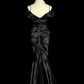 Formal Black Spaghetti Straps Mermaid Satin Without Sleeves Long Prom Dress, Evening Dress C6611