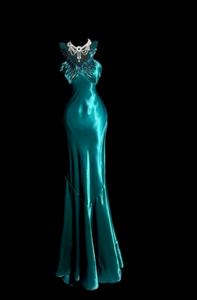 Classy Mermaid V Neck Satin Sequin Without Sleeves Long Prom Dress, Evening Dress C6612