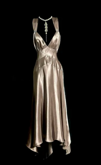 Elegant Mermaid V Neck Satin Without Sleeves Long Prom Dress, Evening Dress C6613