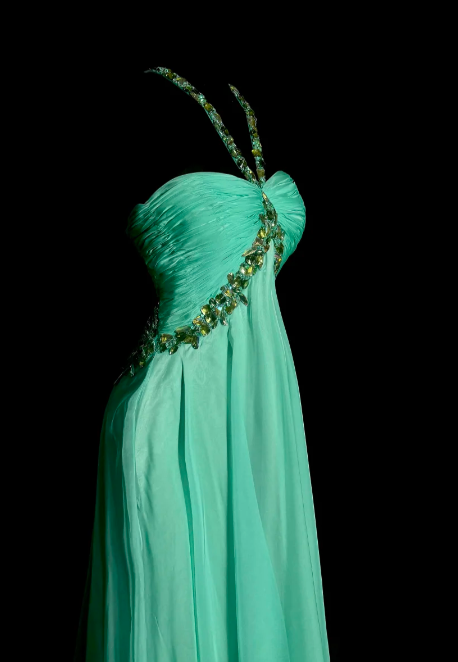 Chic A Line Halter Chiffon Beaded Without Sleeves Long Prom Dress, Evening Dress C6614