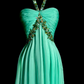 Chic A Line Halter Chiffon Beaded Without Sleeves Long Prom Dress, Evening Dress C6614