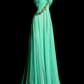 Chic A Line Halter Chiffon Beaded Without Sleeves Long Prom Dress, Evening Dress C6614
