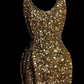 Shiny Mermaid Gold Halter Sequin Without Sleeves Long Prom Dress, Evening Dress C6615