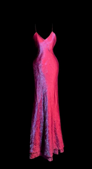 Simple Mermaid Spaghetti Straps Satin Without Sleeves Long Prom Dress, Evening Dress C6616