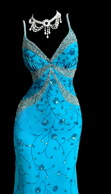 Charming Mermaid Spaghetti Straps Satin Sequin Beaded Without Sleeves Long Prom Dress, Evening Dress C6623