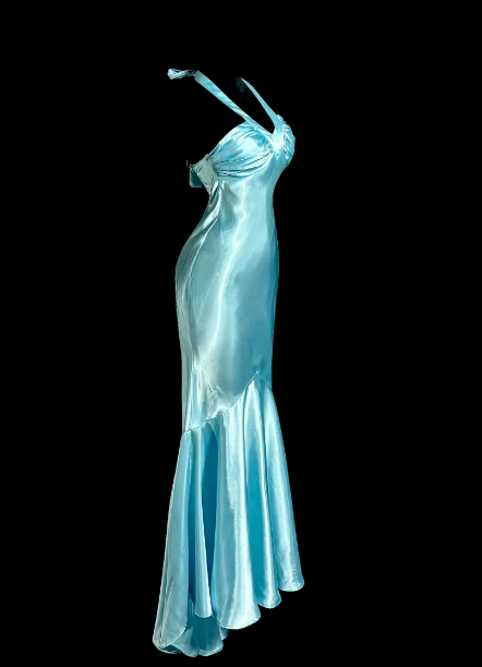 Elegant Mermaid Halter Satin Without Sleeves Long Prom Dress, Evening Dress C6624