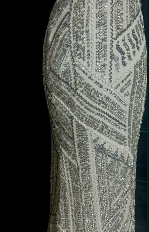 Gorgeous Shiny Mermaid Spaghetti Straps Satin Sequin Beaded Without Sleeves Long Prom Dress, Evening Dress C6625