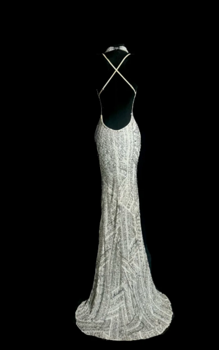 Gorgeous Shiny Mermaid Spaghetti Straps Satin Sequin Beaded Without Sleeves Long Prom Dress, Evening Dress C6625