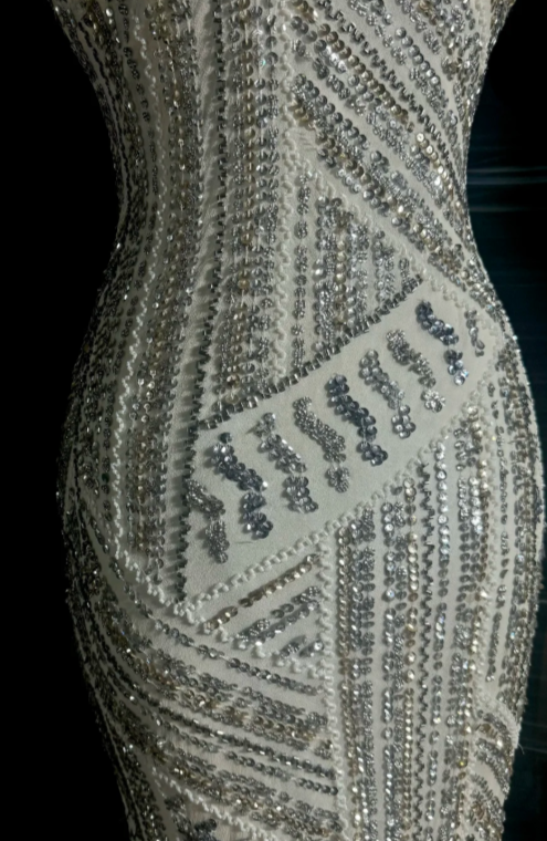 Gorgeous Shiny Mermaid Spaghetti Straps Satin Sequin Beaded Without Sleeves Long Prom Dress, Evening Dress C6625