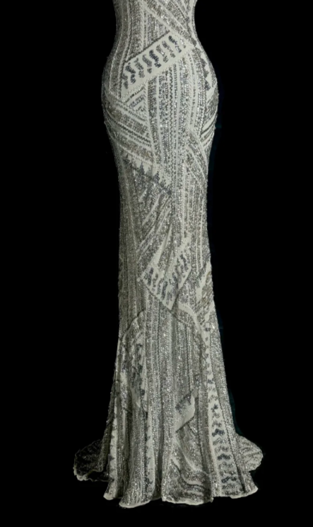 Gorgeous Shiny Mermaid Spaghetti Straps Satin Sequin Beaded Without Sleeves Long Prom Dress, Evening Dress C6625