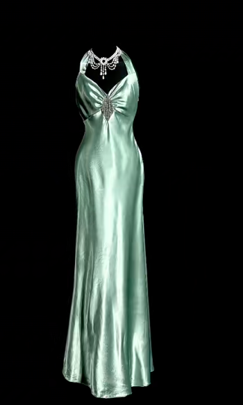 Chic Mermaid V Neck Satin Without Sleeves Long Prom Dress, Evening Dress C6632