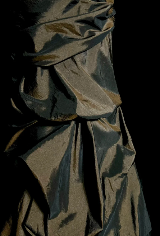 Vintage Mermaid Sweetheart Pleated Satin Without Sleeves Long Prom Dress, Evening Dress C6635