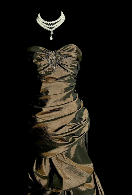 Vintage Mermaid Sweetheart Pleated Satin Without Sleeves Long Prom Dress, Evening Dress C6635