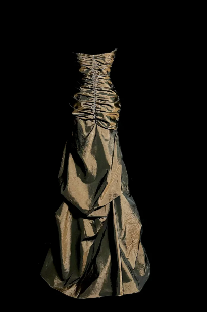 Vintage Mermaid Sweetheart Pleated Satin Without Sleeves Long Prom Dress, Evening Dress C6635