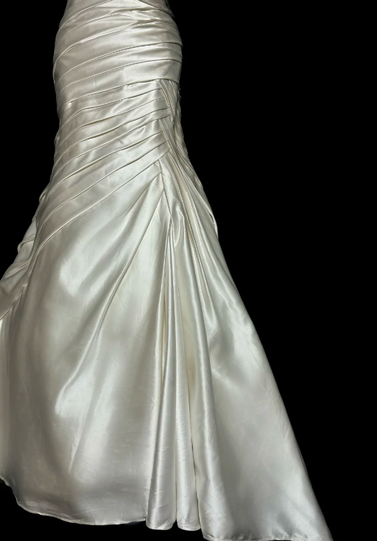 Elegant Mermaid Strapless Pleated Satin Without Sleeves Long Prom Dress, Evening Dress C6636