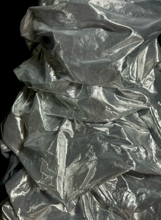 Chic Silver Mermaid Sweetheart Pleated Satin Applique Beaded Without Sleeves Long Prom Dress, Evening Dress C6639