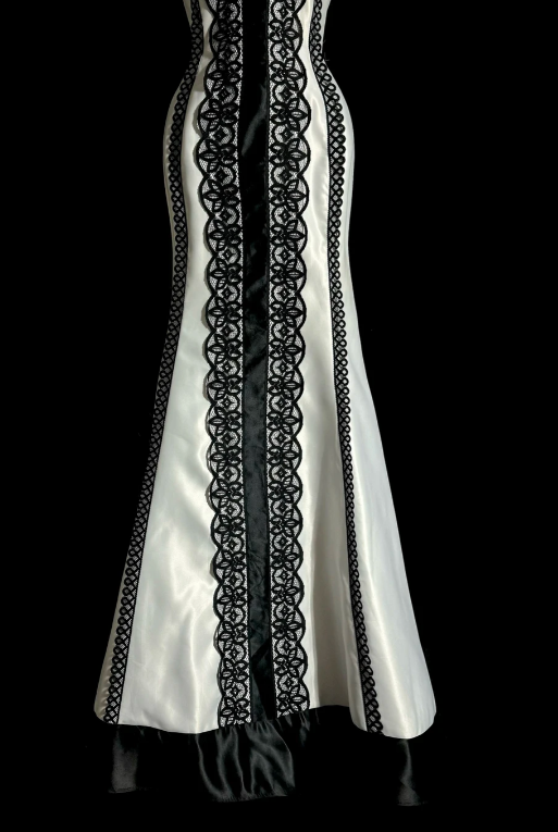 Sexy Mermaid Spaghetti Straps Satin Lace Without Sleeves Long Prom Dress, Evening Dress C6640