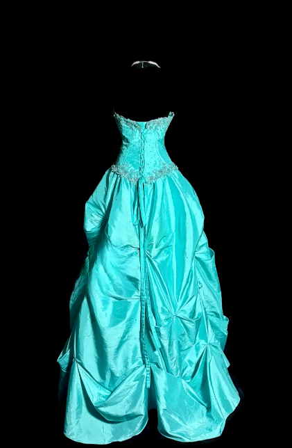 Pretty Ball Gown Strapless Satin Beaded Without Sleeves Long Prom Dress, Evening Dress C6641