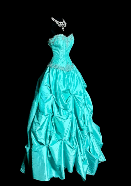 Pretty Ball Gown Strapless Satin Beaded Without Sleeves Long Prom Dress, Evening Dress C6641