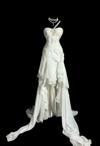 Unique Mermaid Chiffon Without Sleeves Long Prom Dress, Evening Dress C6644