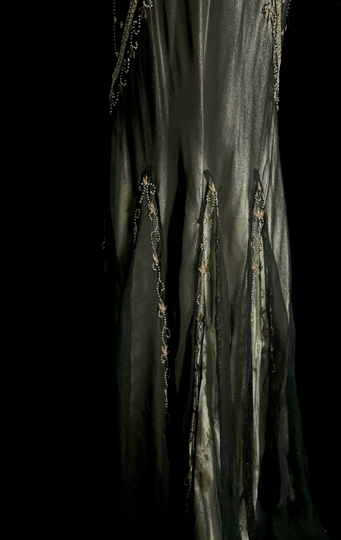 Vintage Mermaid V Neck Satin Beaded Without Sleeves Long Prom Dress, Evening Dress C6645