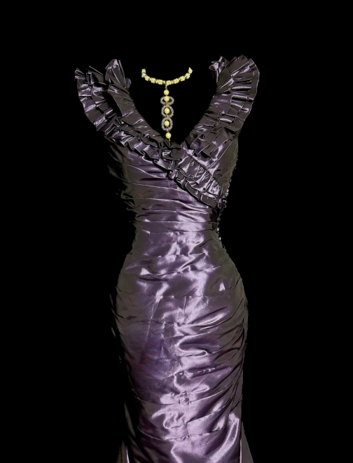 Classy Mermaid V Neck Satin Without Sleeves Long Prom Dress, Evening Dress C6654