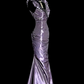 Classy Mermaid V Neck Satin Without Sleeves Long Prom Dress, Evening Dress C6654