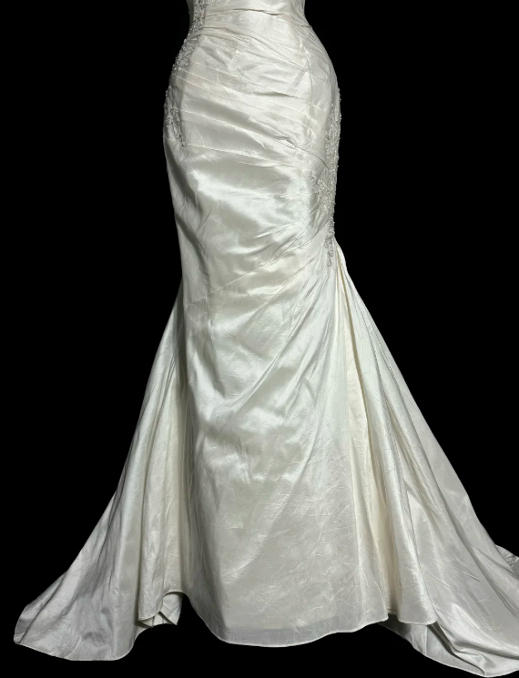 Elegant Mermaid Strapless Satin Beaded Without Sleeves Long Prom Dress, Evening Dress C6655