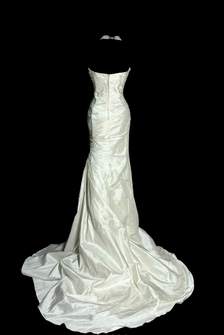 Elegant Mermaid Strapless Satin Beaded Without Sleeves Long Prom Dress, Evening Dress C6655