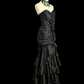 Black Mermaid Sweetheart Pleated Satin Without Sleeves Long Prom Dress, Evening Dress C6656