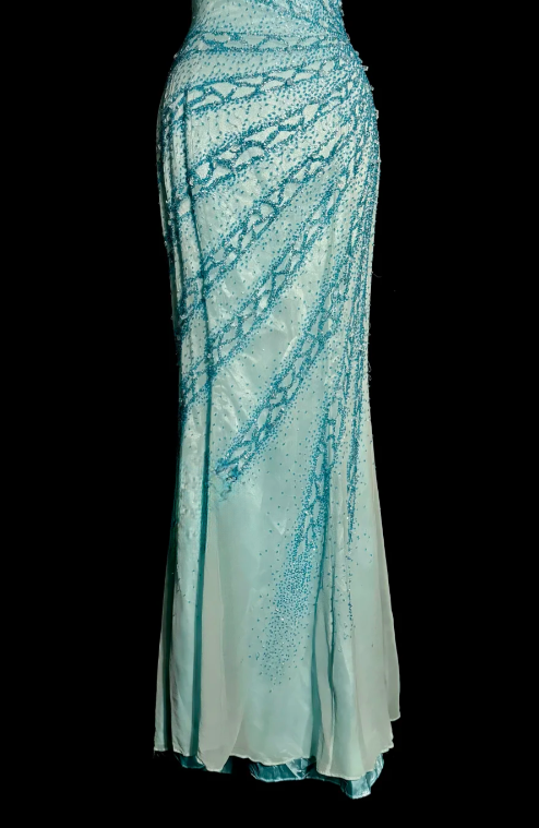 Gorgeous Mermaid Strapless Chiffon Beaded Without Sleeves Long Prom Dress, Evening Dress C6658