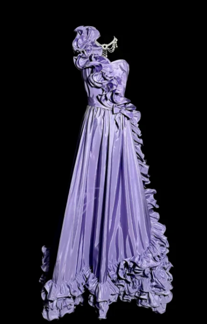 Pretty Mermaid One Shoulder Satin Ruffle Without Sleeves Long Prom Dress, Evening Dress C6659