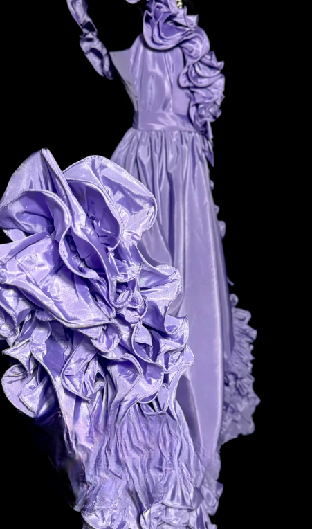 Pretty Mermaid One Shoulder Satin Ruffle Without Sleeves Long Prom Dress, Evening Dress C6659