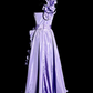 Pretty Mermaid One Shoulder Satin Ruffle Without Sleeves Long Prom Dress, Evening Dress C6659