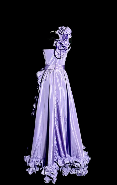 Pretty Mermaid One Shoulder Satin Ruffle Without Sleeves Long Prom Dress, Evening Dress C6659